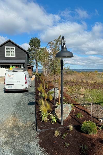 whidbey island electrician landscape lighting for a residential driveway on whidbey island